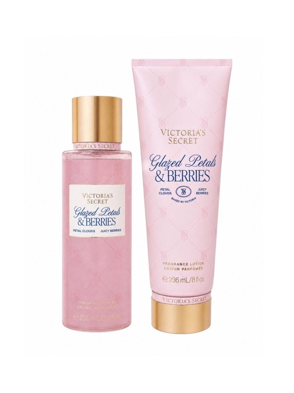 Victoria's Secret Glazed Petals & Berries Body Mist and Lotion Set